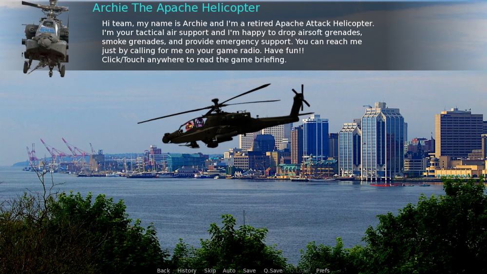 Archie takes the cupcakes to Airsoft Island